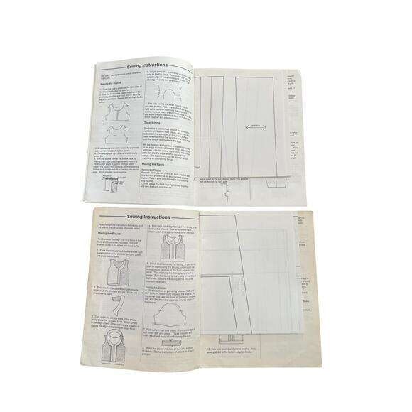 Vintage Little Ginger's Sewing Patterns Kids Pants Blouse Jumpsuit Lot Of 2 - Picture 3 of 6